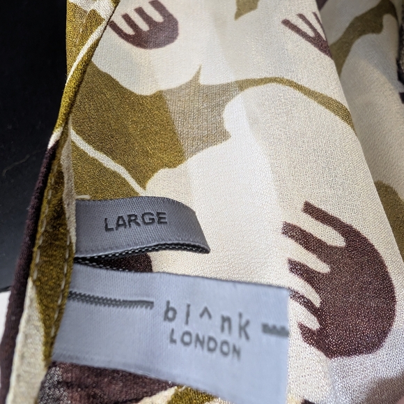 💘 Bl-nk London Anthropologie Miranda Floral Peasant Blouse Brown Green Large - Picture 4 of 6